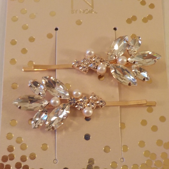 N By Noir Accessories Pretty Faux Pearls And Crystals Hair Pins